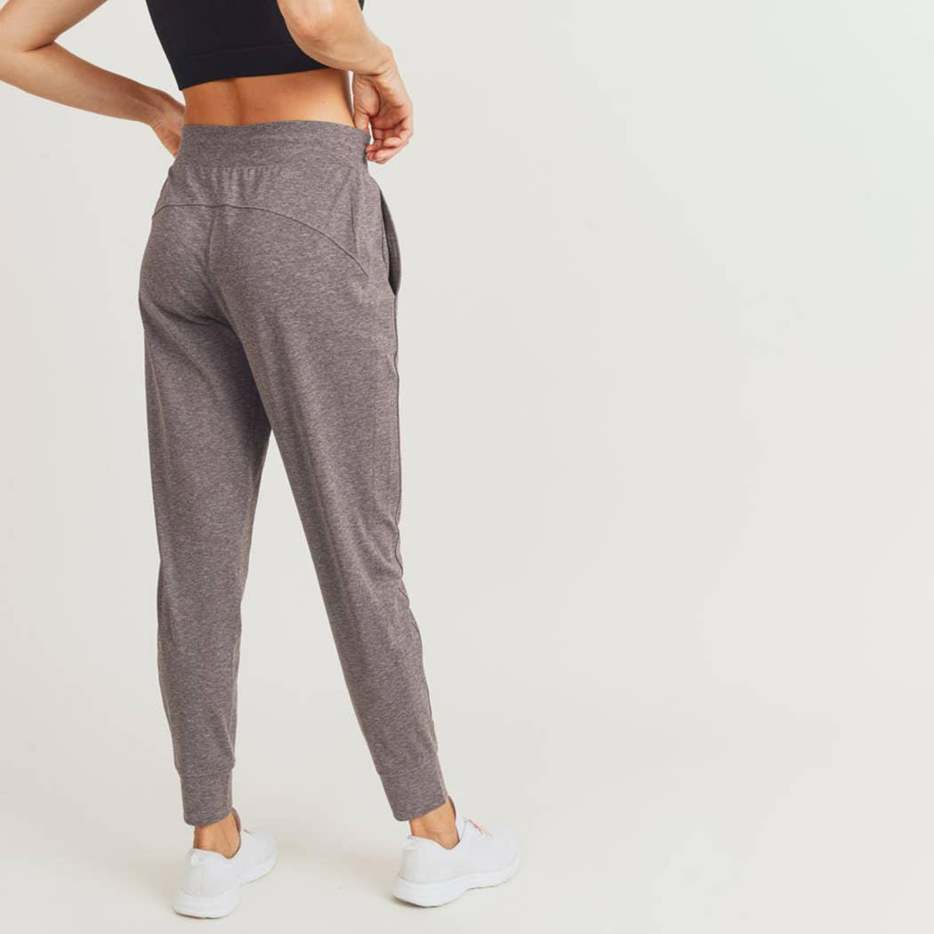 Side-Paneled Cuffed Joggers, Plum