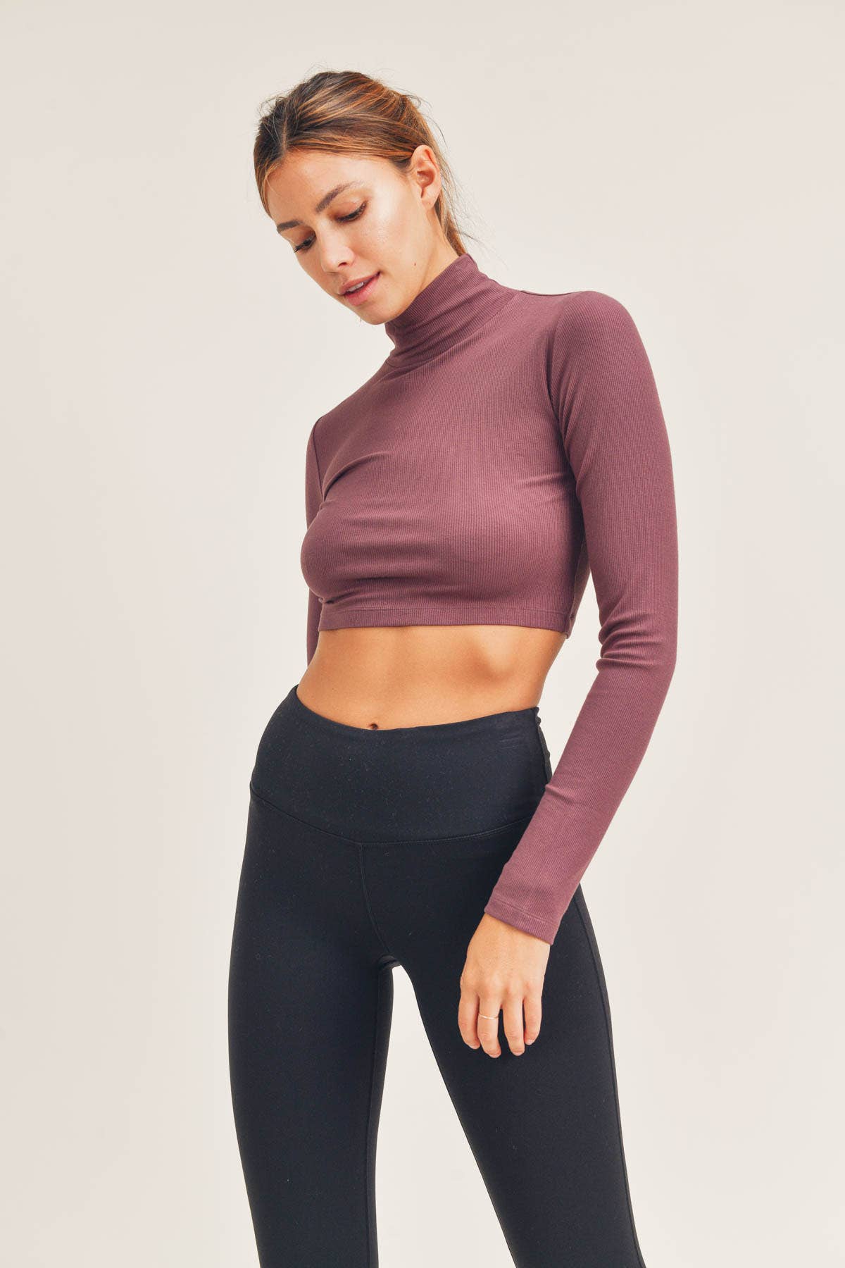 Long Sleeve Mock Cropped Top