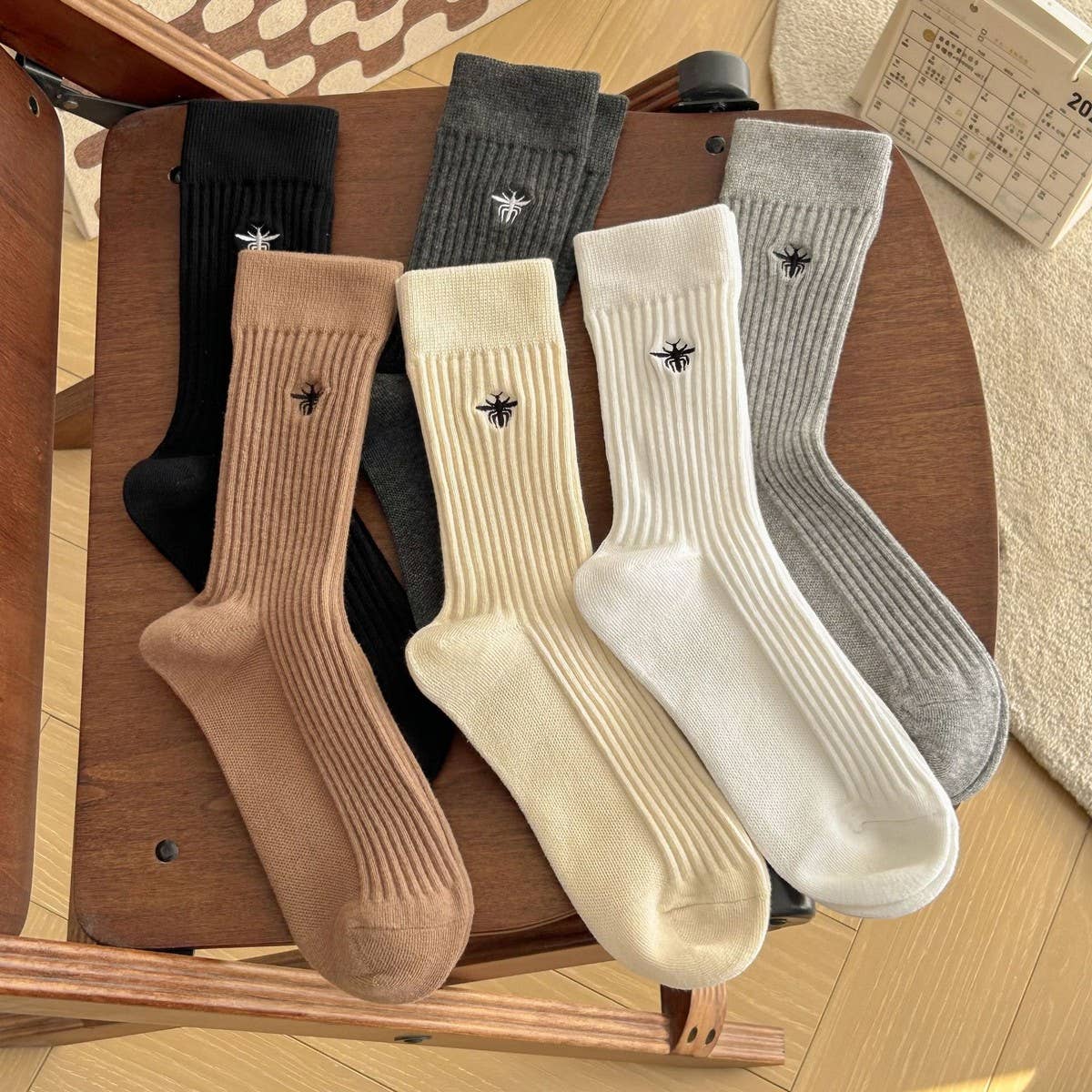 Embroidered Bee Midtube Socks, photo 4 of 8