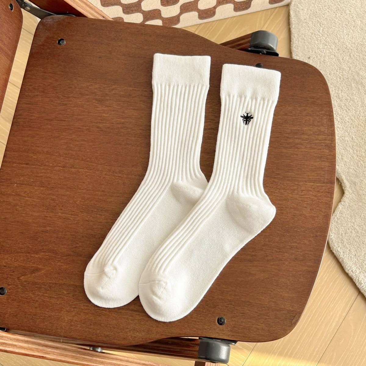 Embroidered Bee Midtube Socks, photo 6 of 8
