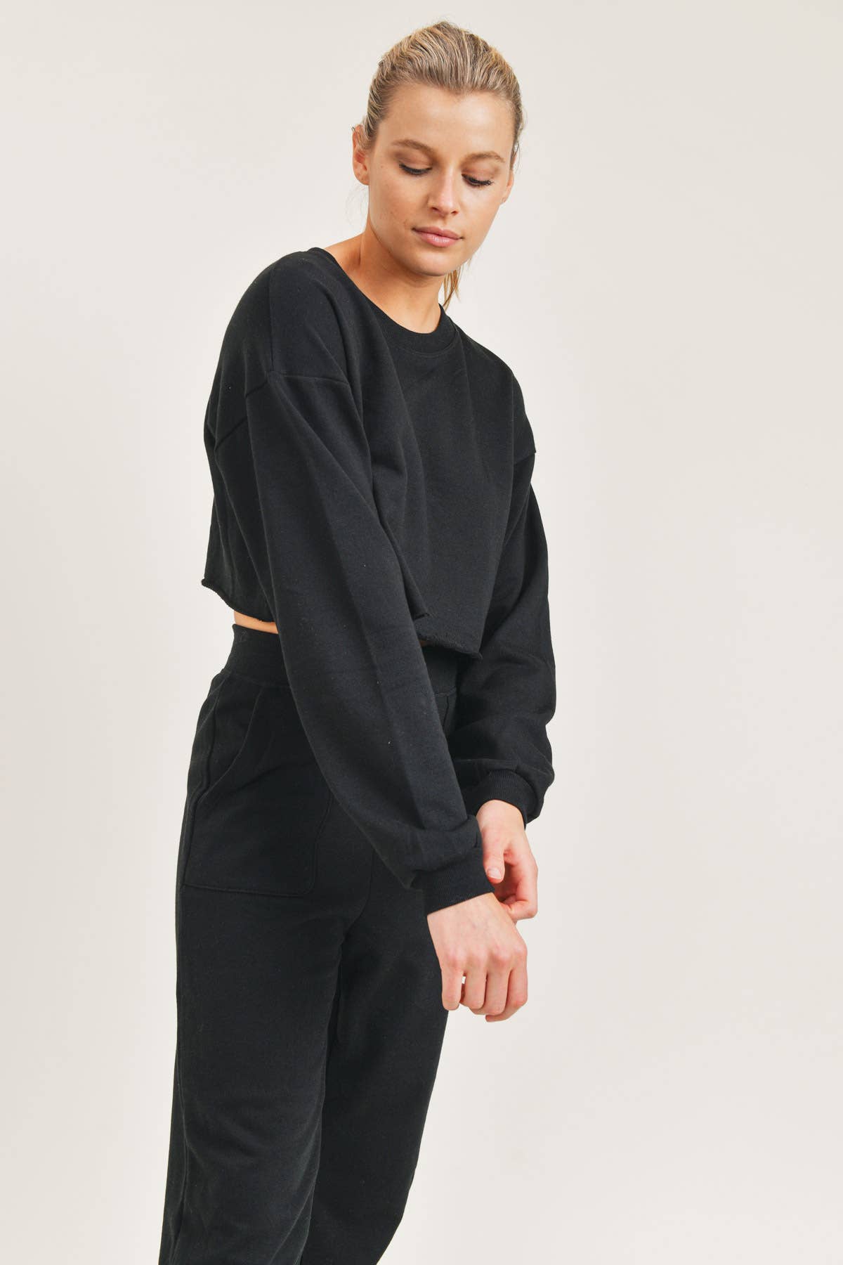 Essential Cropped Top with Long Sleeves