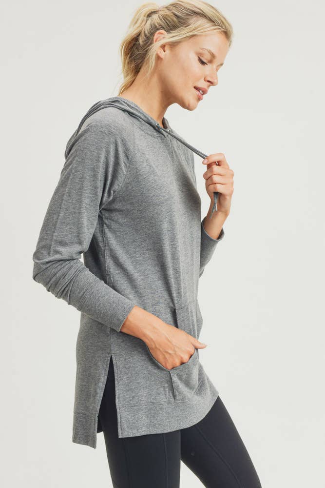 Hoodie Hi-Lo Raglan Pullover